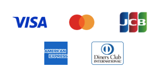 VISA、Mastercard、JCB、American Express、Diners Club